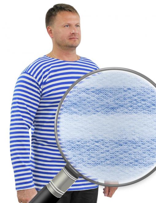 Тельняшка тк.Футер 2-х нитка с начёсом Голубая полоса