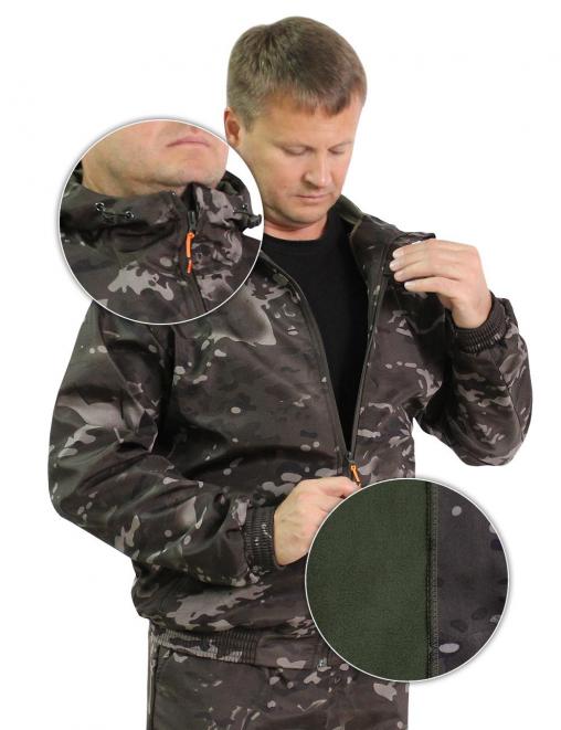 Костюм ДЕМИСЕЗОННЫЙ ГОРИЗОНТ тк.Полифлис цв.Мультикам Черный