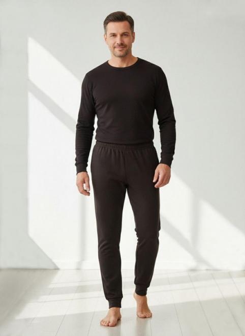 Кальсоны мужские тк.Футер с начёсом цв.Чёрный