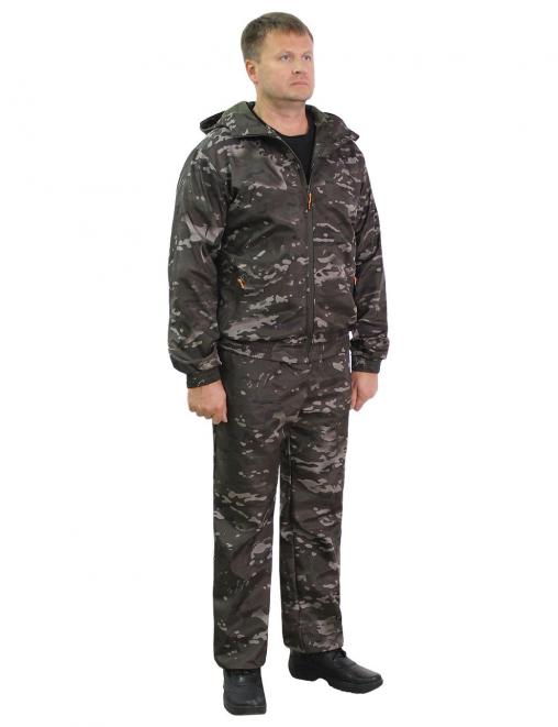 Костюм ДЕМИСЕЗОННЫЙ ГОРИЗОНТ тк.Полифлис цв.Мультикам Черный