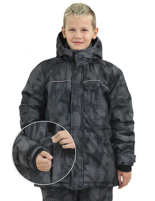 Костюм детский зимний тк.Алова RS цв.BLUR Чёрный лайт