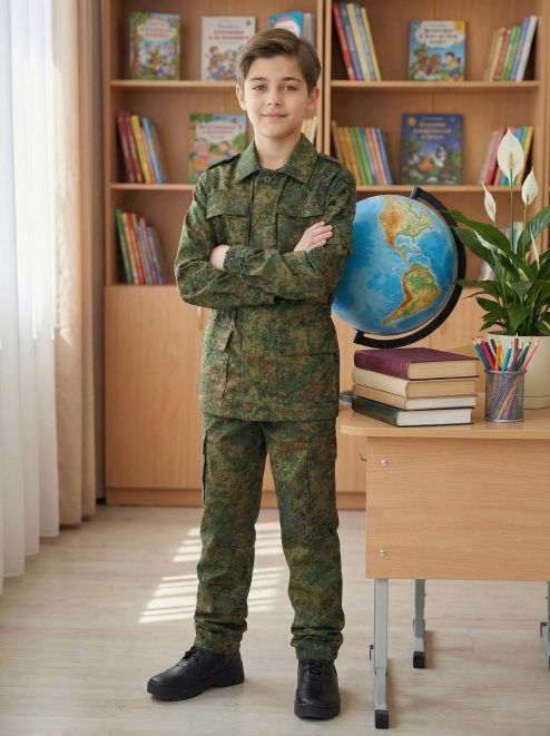 Костюм детский ВОЕННО-ПОЛЕВОЙ тк.Смесовая цв.Цифра Светлая