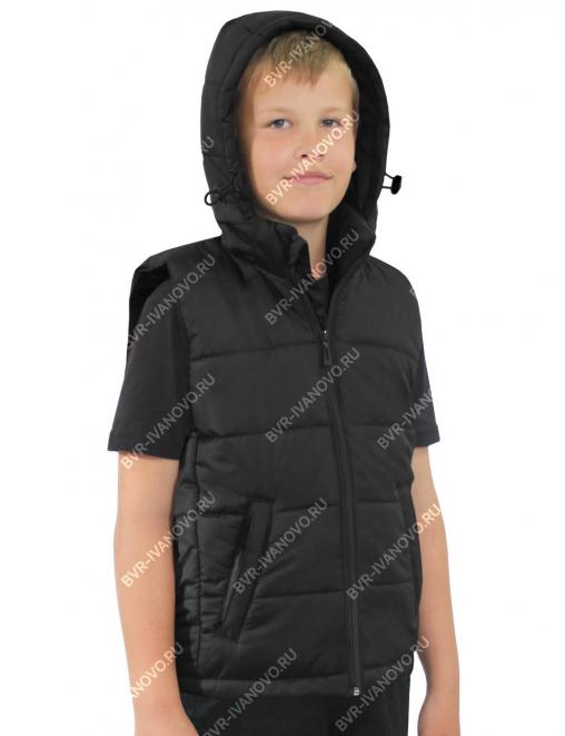 Жилет детский утеплённый СТАЛКЕР цв.Чёрный