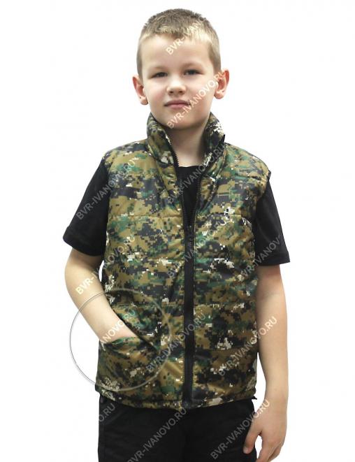 Жилет детский утеплённый RS цв.Цифра Нато