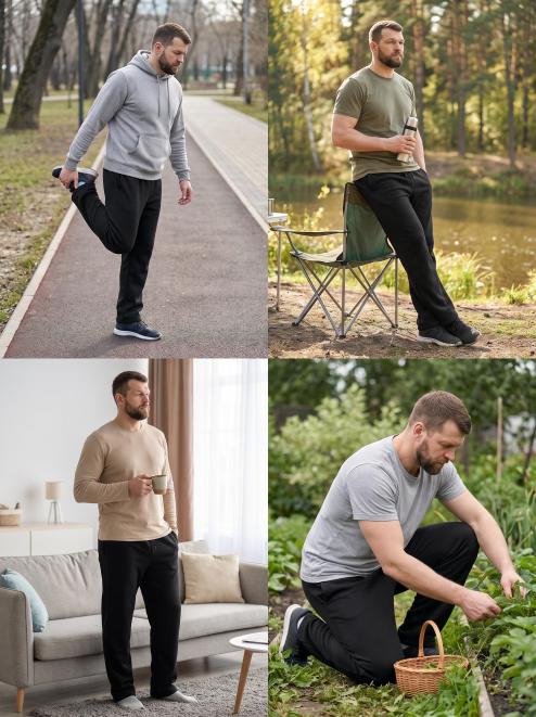 Брюки мужские SPORT тк.Флис цв.Черный