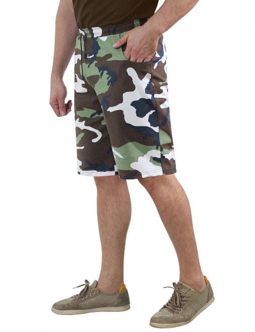 Шорты мужские ДАЧНЫЕ цв.Бело-зелёный КМФ 3746