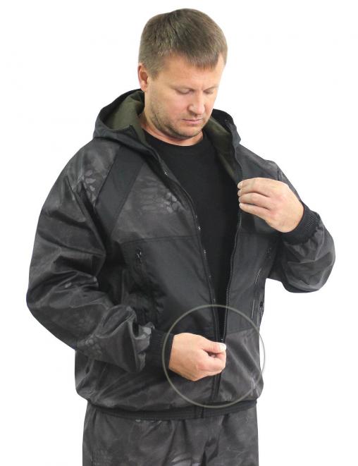 Костюм БЕРКУТ-DEMI RS тк.Polarfleece цв.Питон чёрный