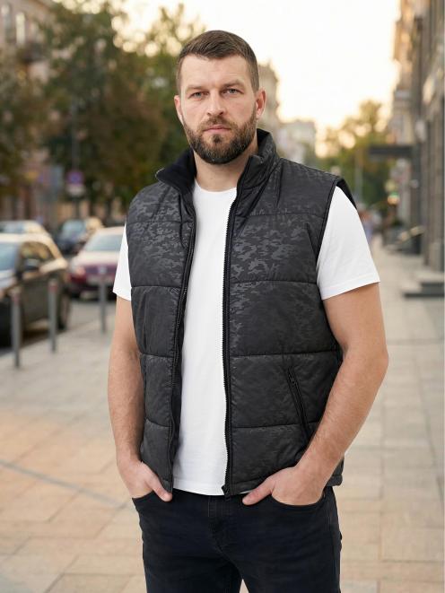 Жилет утеплённый БВР тк.Дюспа цв.Черный КМФ 1228