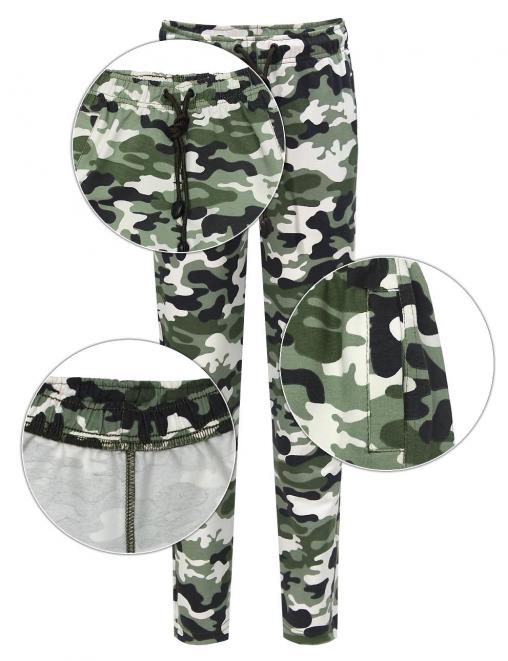 Брюки спортивные детские ЭКСТРИМ RS тк.Футер цв.Бело-зелёный КМФ 4465