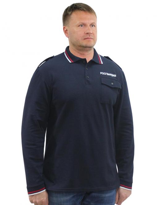 Рубашка ПОЛО РОСГВАРДИЯ цв.Тёмно-синий (длинный рукав)