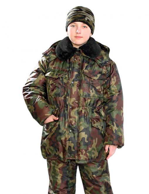 Куртка детская ЗИМА цв.Зеленый КМФ