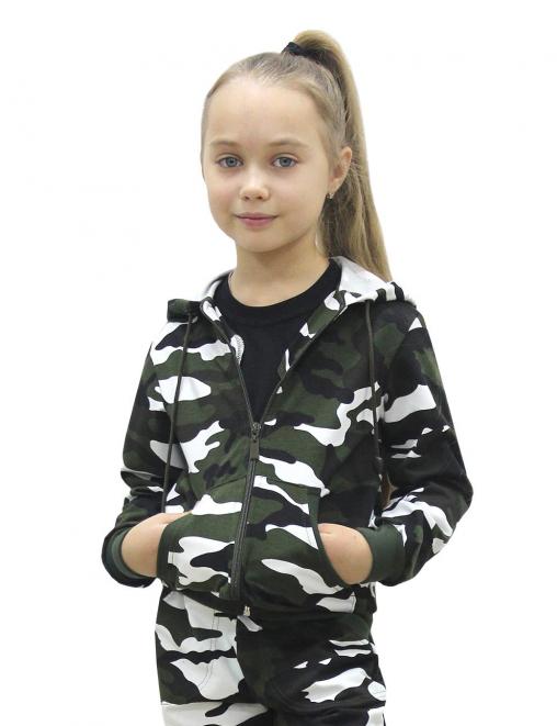 Костюм детский БВР СПОРТ RS тк.Футер цв.Бело-зелёный КМФ 3806