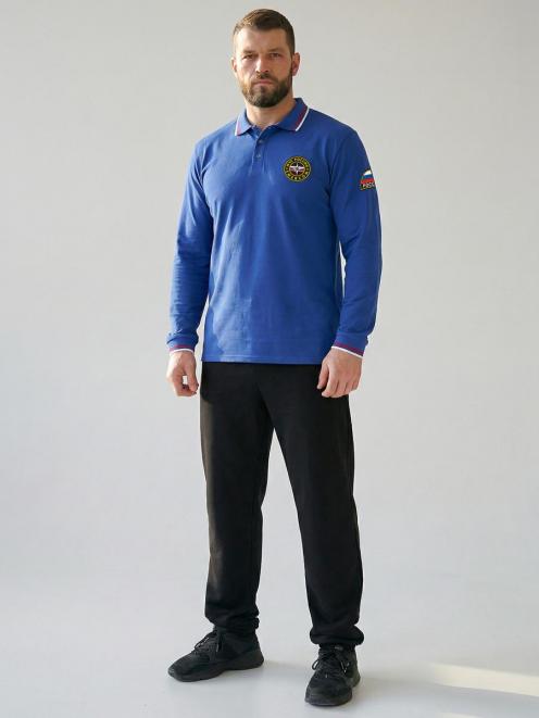 Рубашка ПОЛО МЧС России цв.Василёк (длинный рукав)
