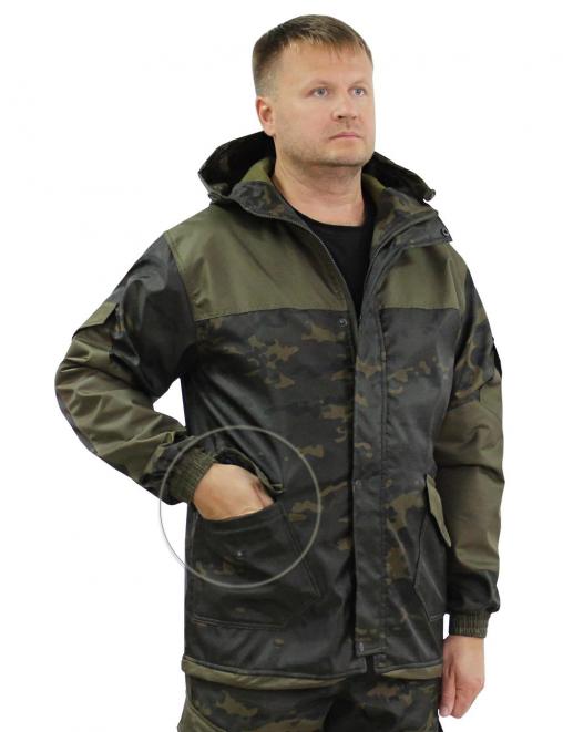 Костюм ГОРКА-ДЕМИ  RS тк.Polarfleece цв.Мультикам черный