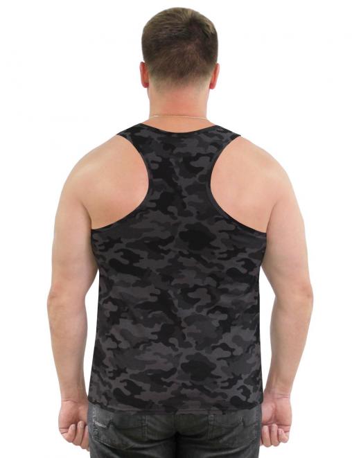 Майка-борцовка цв.Чёрный КМФ Рубеж