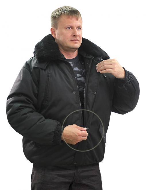 Куртка ОХРАННИК тк.Смесовая цв.Чёрный 