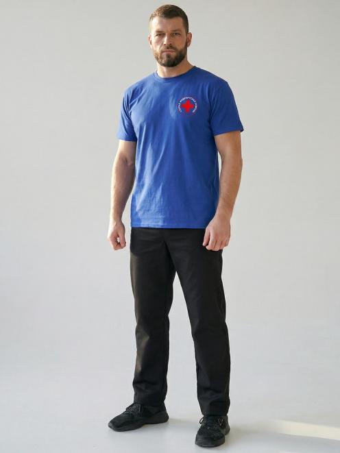 Футболка СКОРАЯ ПОМОЩЬ цв.Василёк