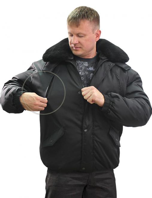 Куртка ОХРАННИК тк.Смесовая цв.Чёрный 