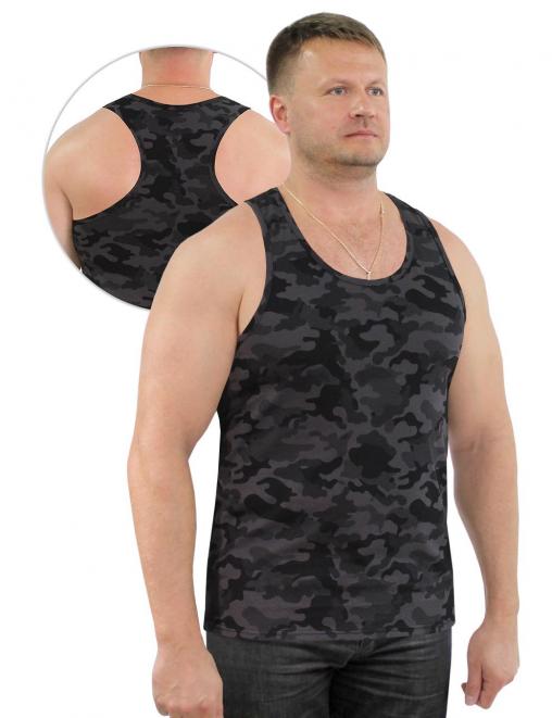 Майка-борцовка цв.Чёрный КМФ Рубеж