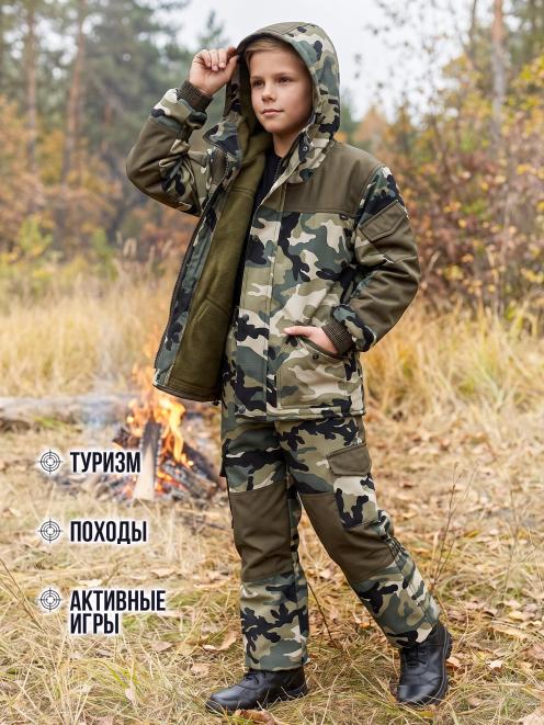Костюм детский ГОРКА-Demi RS тк.Polarfleece рип-стоп цв.Зелёный КМФ