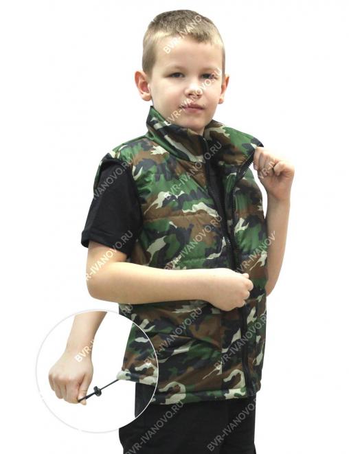 Жилет детский утеплённый RS цв.Зелёный КМФ