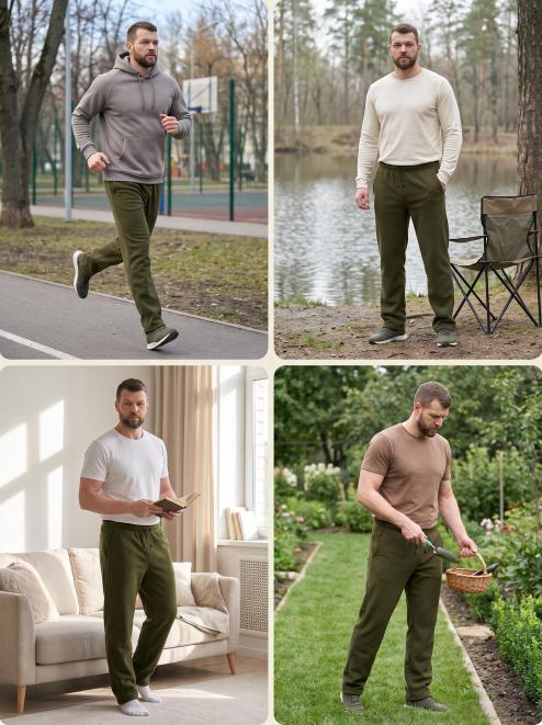 Брюки мужские SPORT тк.Флис цв.Олива