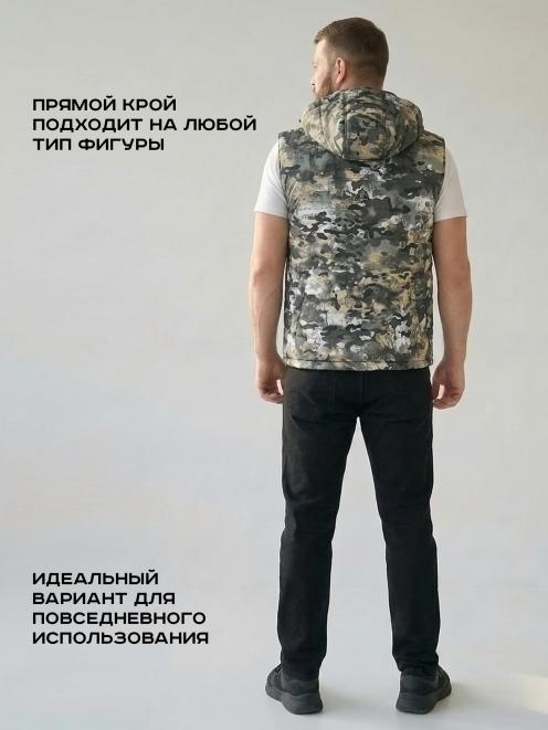Жилет утепленный СТАЛКЕР тк.Дюспа/Мембрана цв.Полигон