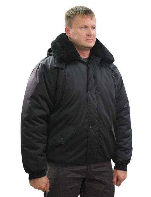 Куртка ОХРАННИК тк.Смесовая цв.Чёрный 
