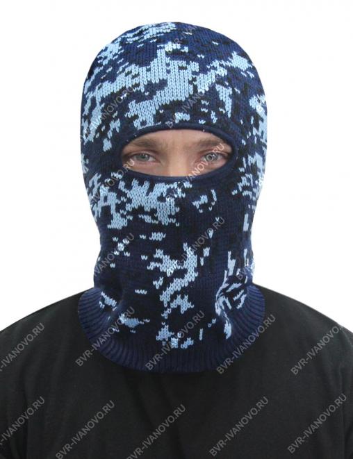 Подшлемник вязаный цв.Цифра синяя