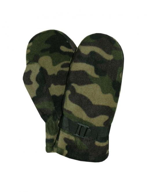 Варежки флисовые на меху RS цв.ЗЕЛ.КМФ пр-во Китай