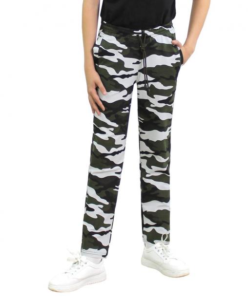 Брюки спортивные детские ЭКСТРИМ RS тк.Футер цв.Бело-зелёный КМФ 3806