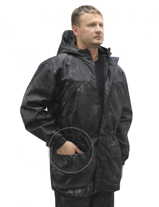 Костюм ТАЙГА-DEMI RS тк.Polarfleece цв.Питон чёрный