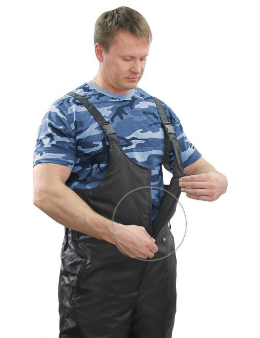 Полукомбинезон утеплённый тк.Оксфорд цв.Чёрный