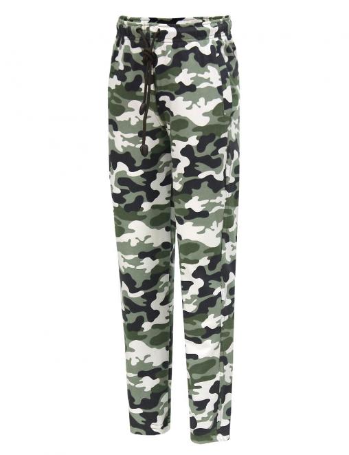 Брюки спортивные детские ЭКСТРИМ RS тк.Футер цв.Бело-зелёный КМФ 4465