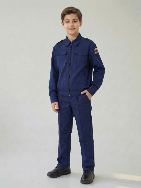 Костюм КАДЕТ-СТАРШЕКЛАССНИК тк.Смесовая Балтекс цв.Синий