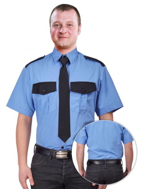 Рубашка ОХРАННИКА RS в заправку цв.Голубой короткий рукав