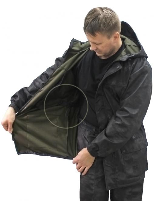 Костюм ТАЙГА-DEMI RS тк.Polarfleece цв.Питон чёрный