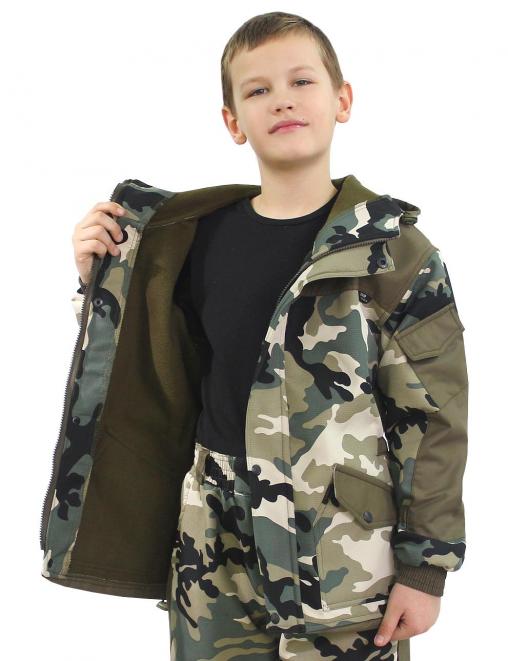 Костюм детский ГОРКА-Demi RS тк.Polarfleece рип-стоп цв.Зелёный КМФ