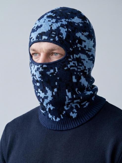 Подшлемник вязаный цв.Цифра синяя