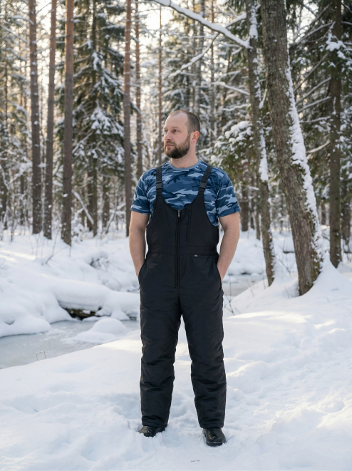 Полукомбинезон утеплённый тк.Оксфорд цв.Чёрный