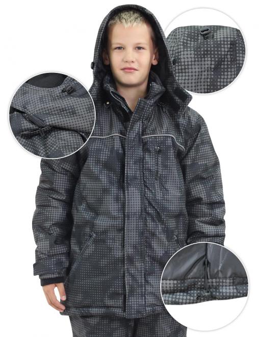 Костюм детский зимний тк.Алова RS цв.BLUR Чёрный лайт