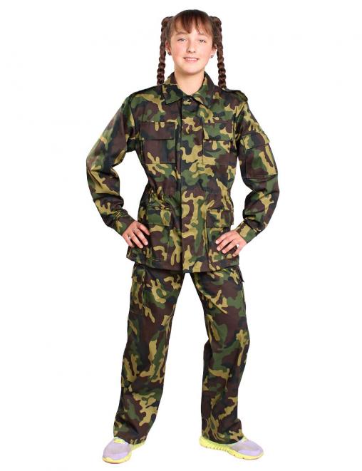 Костюм детский ВОЕННО-ПОЛЕВОЙ RS тк.Смесовая цв.Зеленый КМФ