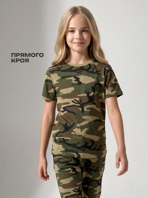 Футболка детская цв.Зелёный КМФ