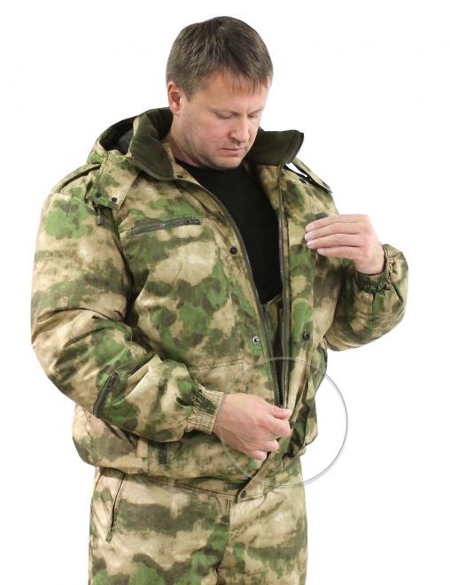 Костюм зимний БВР тк.Дюспа микро рип стоп цв. Атак Зелёный