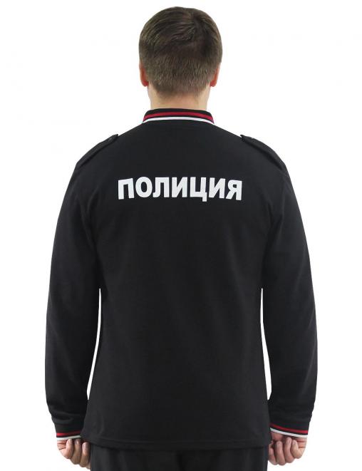 Рубашка ПОЛО ПОЛИЦИЯ цв.Чёрный (длинный рукав)