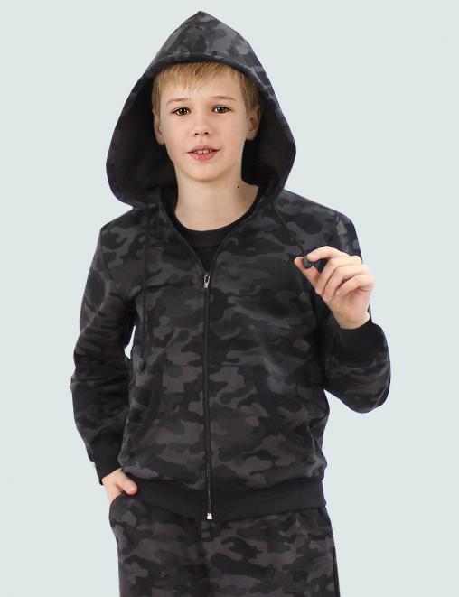 Костюм детский БВР СПОРТ тк.Футер цв.Чёрный КМФ Рубеж