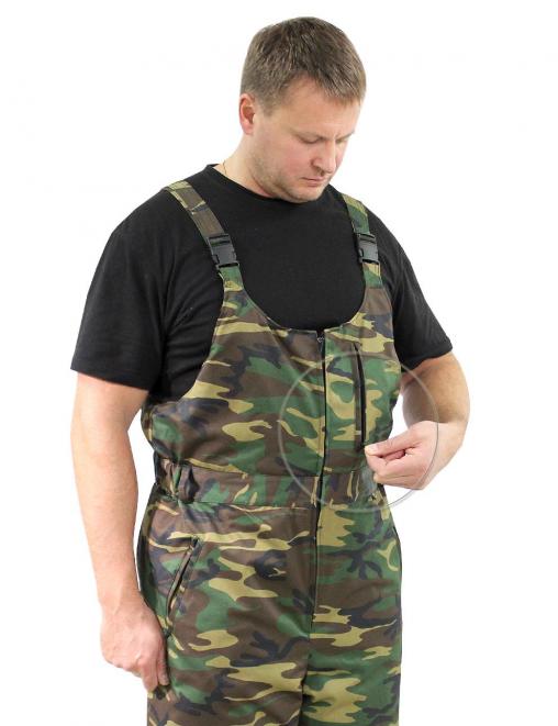 Полукомбинезон утеплённый тк.Смесовая цв.Зеленый КМФ