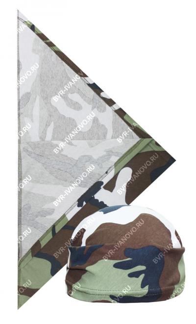 Косынка цв.Бело-зелёный КМФ 3746