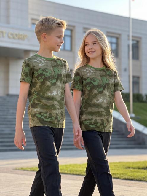 Футболка детская цв.Мох/Атак зелёный