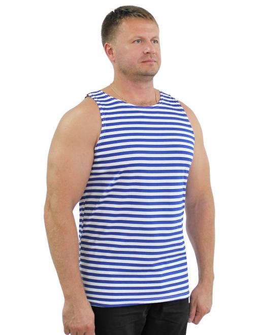 Майка-тельняшка уз/пл тк.Кулирка Голубая полоса